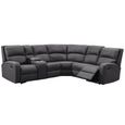 Silverton Recliner Corner Sofa - with Storage Console - Grey - Fabric