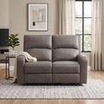 Silverton Recliner Sofa - 2 Seater - Taupe - Fabric
