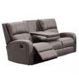 Silverton Recliner Sofa - 3 Seater - with Storage Console - Taupe - Fabric