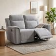 Somerton Recliner Sofa - 2 Seater - Light Grey - Fabric