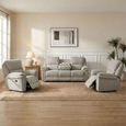 Westbury Recliner Sofa - 3+1+1 Seater - Beige - Fabric