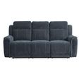 Somerton Recliner Sofa - 3 Seater - with Storage Console - Dark Grey - Fabric