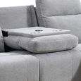 Somerton Recliner Sofa - 3 Seater - with Storage Console - Light Grey - Fabric