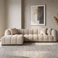 Novaro Sofa - Cream - Chaise - Fabric - LHF
