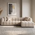 Novaro Sofa - Cream - Chaise - Fabric - RHF