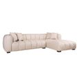 Novaro Sofa - Cream - Chaise - Fabric - RHF