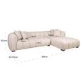 Novaro Sofa - Cream - Chaise - Fabric - RHF