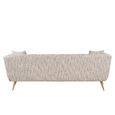 Huxley Beige Fabric 3 Seater Sofa with Brushed Gold Legs