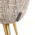 Huxley Beige Fabric 3 Seater Sofa with Brushed Gold Legs