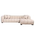 Novaro Sofa - Cream - Chaise - Fabric - RHF