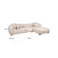 Novaro Sofa - Cream - Chaise - Fabric - RHF