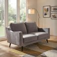 Daffy Sofa - 2 Seater - Stone Grey Velvet - Fabric