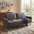 Daffy Sofa - 2.5 Seater - Stone Grey Velvet - Fabric