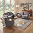 Daffy Sofa Suite - 2.5+2+1 Seater - Stone Grey Velvet - Fabric