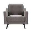 Daffy Armchair - Stone Grey Velvet - Fabric