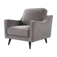 Daffy Armchair - Stone Grey Velvet - Fabric