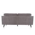 Daffy Sofa - 2.5 Seater - Stone Grey Velvet - Fabric