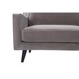 Daffy Sofa - 2.5 Seater - Stone Grey Velvet - Fabric