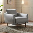 Louie Armchair - Grey Linen - Fabric
