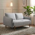 Louie Sofa - 2 Seater - Grey Linen - Fabric