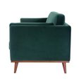Mickey Sofa - 2 Seater - Emerald Green Velvet and Walnut - Fabric and Wood