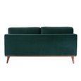 Mickey Sofa - 2 Seater - Emerald Green Velvet and Walnut - Fabric and Wood