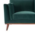 Mickey Sofa - 2 Seater - Emerald Green Velvet and Walnut - Fabric and Wood