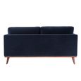 Mickey Sofa - 2 Seater - Midnight Blue Velvet and Walnut - Fabric and Wood