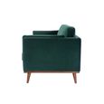 Mickey Sofa - 3 Seater - Emerald Green Velvet and Walnut - Fabric and Wood