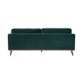 Mickey Sofa - 3 Seater - Emerald Green Velvet and Walnut - Fabric and Wood