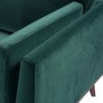 Mickey Sofa - 3 Seater - Emerald Green Velvet and Walnut - Fabric and Wood