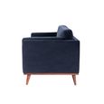 Mickey Sofa - 3 Seater - Midnight Blue Velvet and Walnut - Fabric and Wood