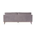 Mickey Sofa - 3 Seater - Stone Grey Velvet and Walnut - Fabric and Wood