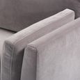 Mickey Sofa - 3 Seater - Stone Grey Velvet and Walnut - Fabric and Wood