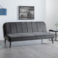 Miro Sofa Bed - 3 Seater - Grey Velvet - Fabric - Click Clack