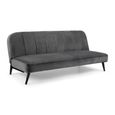 Miro Sofa Bed - 3 Seater - Grey Velvet - Fabric - Click Clack