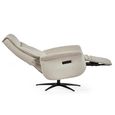 Sofia Dual Recliner Swivel Armchair - Grey and Black - Faux Leather and Metal