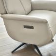 Sofia Dual Recliner Swivel Armchair - Grey and Black - Faux Leather and Metal