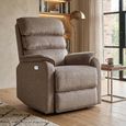Savoy Electric Recliner Armchair - Taupe - Fabric