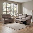 Savoy Electric Recliner Sofa Suite - 3+2 Seater - Taupe - Fabric