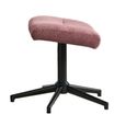 Apero Swivel Armchair - with Stool - Rose and Black - Fabric and Metal