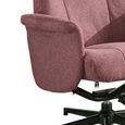 Apero Swivel Armchair - with Stool - Rose and Black - Fabric and Metal