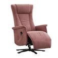 Apero Swivel Electric Recliner Armchair - Dual Motor - Rose and Black - Fabric and Metal