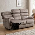 Savoy Electric Recliner Sofa - 3 Seater - Taupe - Fabric