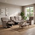 Savoy Electric Recliner Sofa Suite - 3+1+1 Seater - Taupe - Fabric