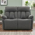 Belgrave Manual Recliner Sofa - 2 Seater - Grey - Fabric