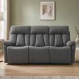 Belgrave Manual Recliner Sofa - 3 Seater - Grey - Fabric