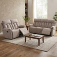 Belgrave Manual Recliner Sofa Suite - 3+2 Seater - Oatmeal - Fabric