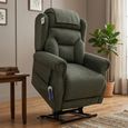 Berkshire Electric Recliner Armchair - Quad Motor - Olive - Fabric