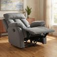 Belgrave Manual Recliner Armchair - Grey - Fabric